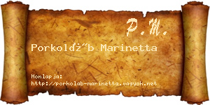 Porkoláb Marinetta névjegykártya